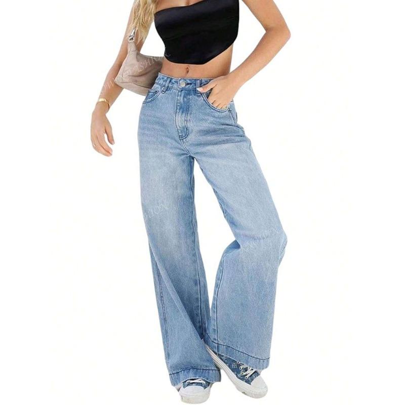 American Retro Jeans New Wide Legs Loose Straight Long Pants Tide