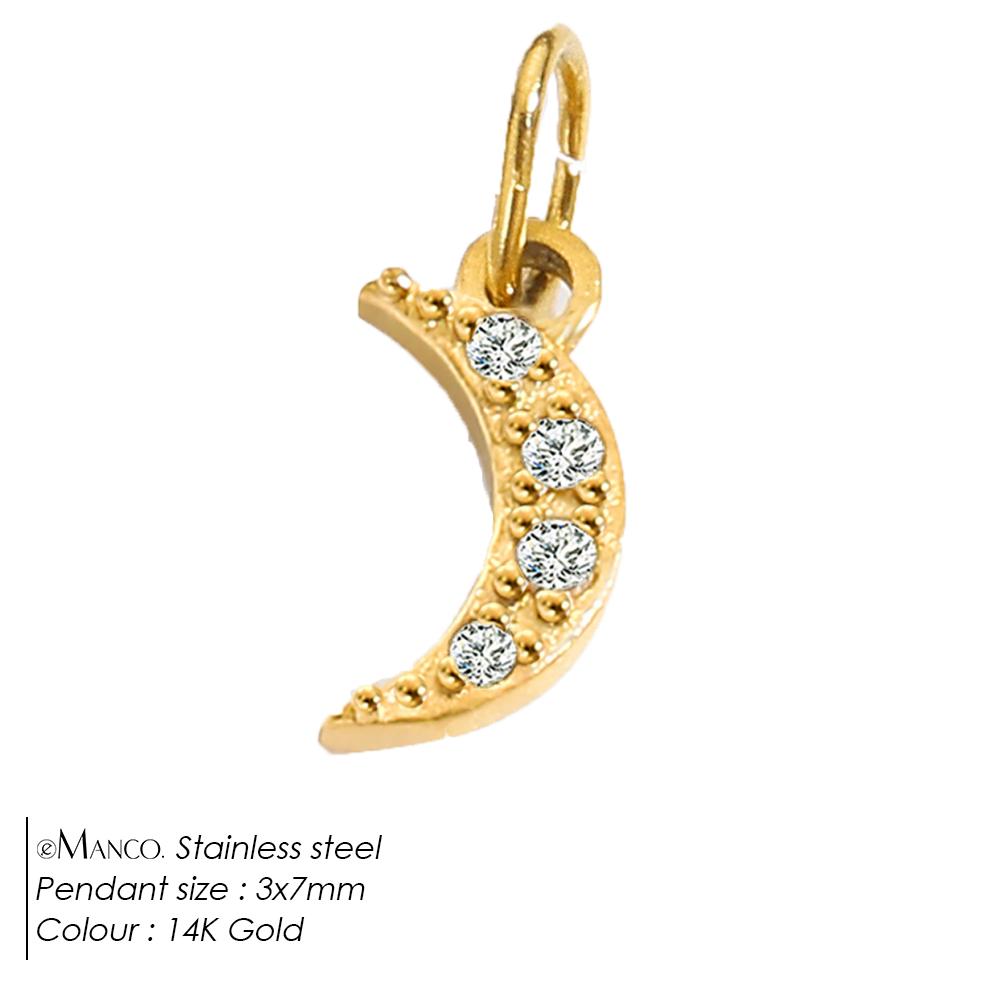 eManco Stainless Steel Sun Star Charm Gold-plated DIY Earrings Necklace Maker Accessories Women's Fashion Jewelry