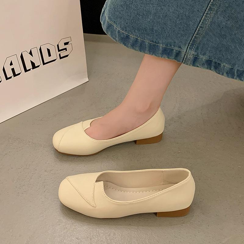 

Простые неглубокие туфли бабушки женская юбка одна педаль плоские одинарные туфли новые туфли Дуду 40 абрикосовый