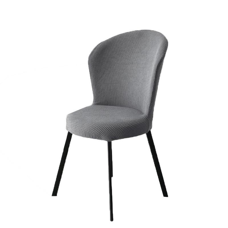 Jacquard Dining Chair Cover Arc Shape Chair Slipcover Stretch Seat Cover Chair Covers for Hotel Banquet Kitchen Bedroom Wedding