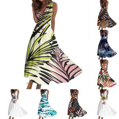 Women's Long Dress Maxi Dress Casual Dress Swing Dress A Line Dress  Fashion Streetwear Outdoor Date Print Sleeveless V Neck Dress