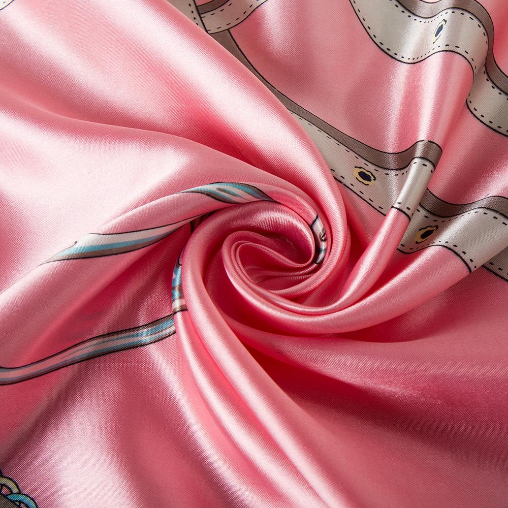 90*90cm Luxury Women Imitation Silk Chain Scarfs Female European Style Square Scarves Spring Summer Shawls For Ladies