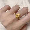Women's Cute Golden Rabbit Ring - Niche Design, Sweet & Openable