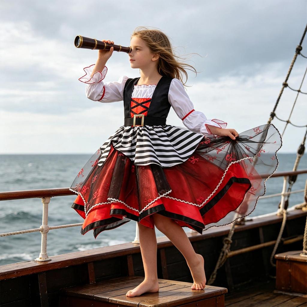 Halloween Pirate Costume Set for Party Performances