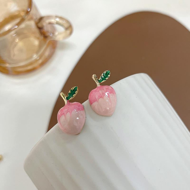 S925 Silver Needle Peach Earrings: Cute, Fresh, & Versatile Japanese-Korean Design for Women