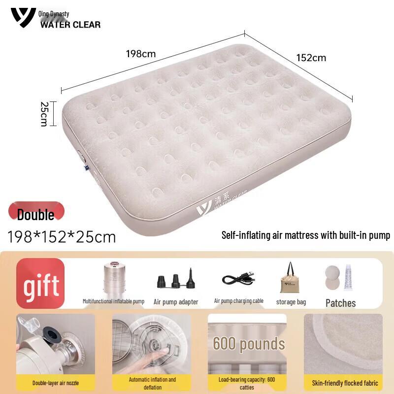 

Series Clear Self-Inflating Double Air Mattress