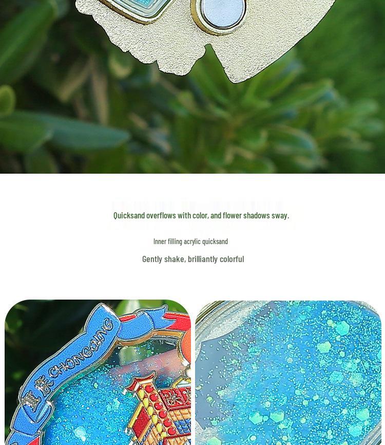 Chongqing Hongyadong Landmark Metal Fridge Magnet - Cultural Souvenir and Tourist Attraction Sticker