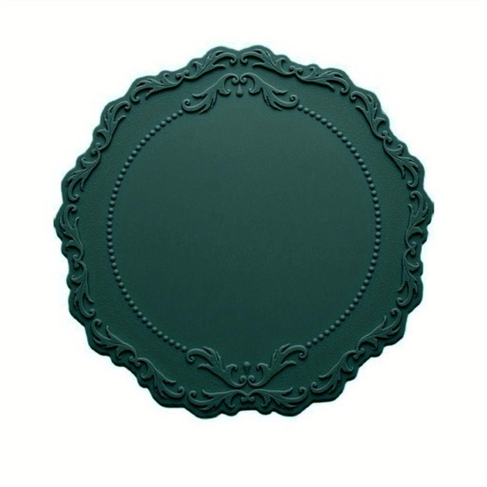 1 pz Sottobicchiere in Silicone Pizzo Tovaglietta Fondo in Rilievo Antiscivolo Tappetino Decorativo da Tavola Accessori da Cucina Tappetino Rotondo per Tazza Sottopentola