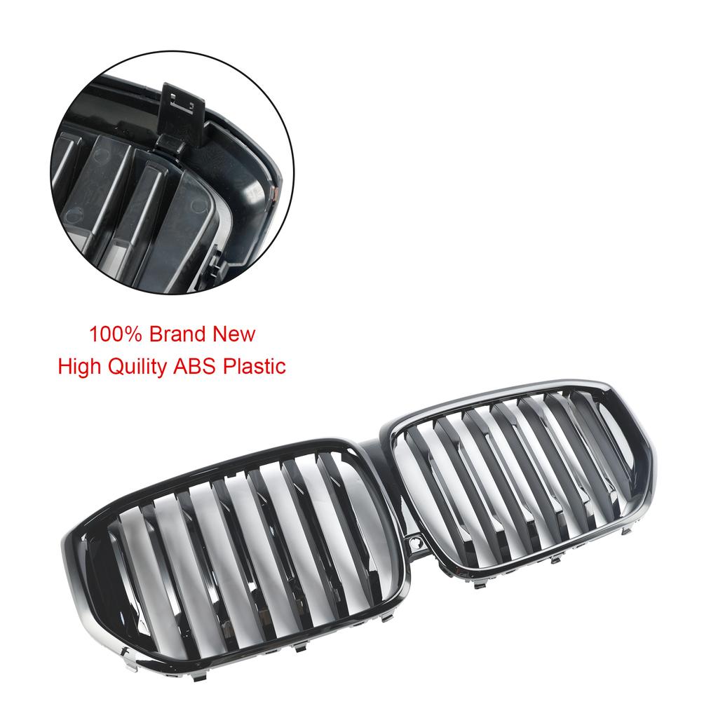 Gloss Black Front Bumper Grille Grill Fit BMW G05 LCI X5 2024+ Single Line