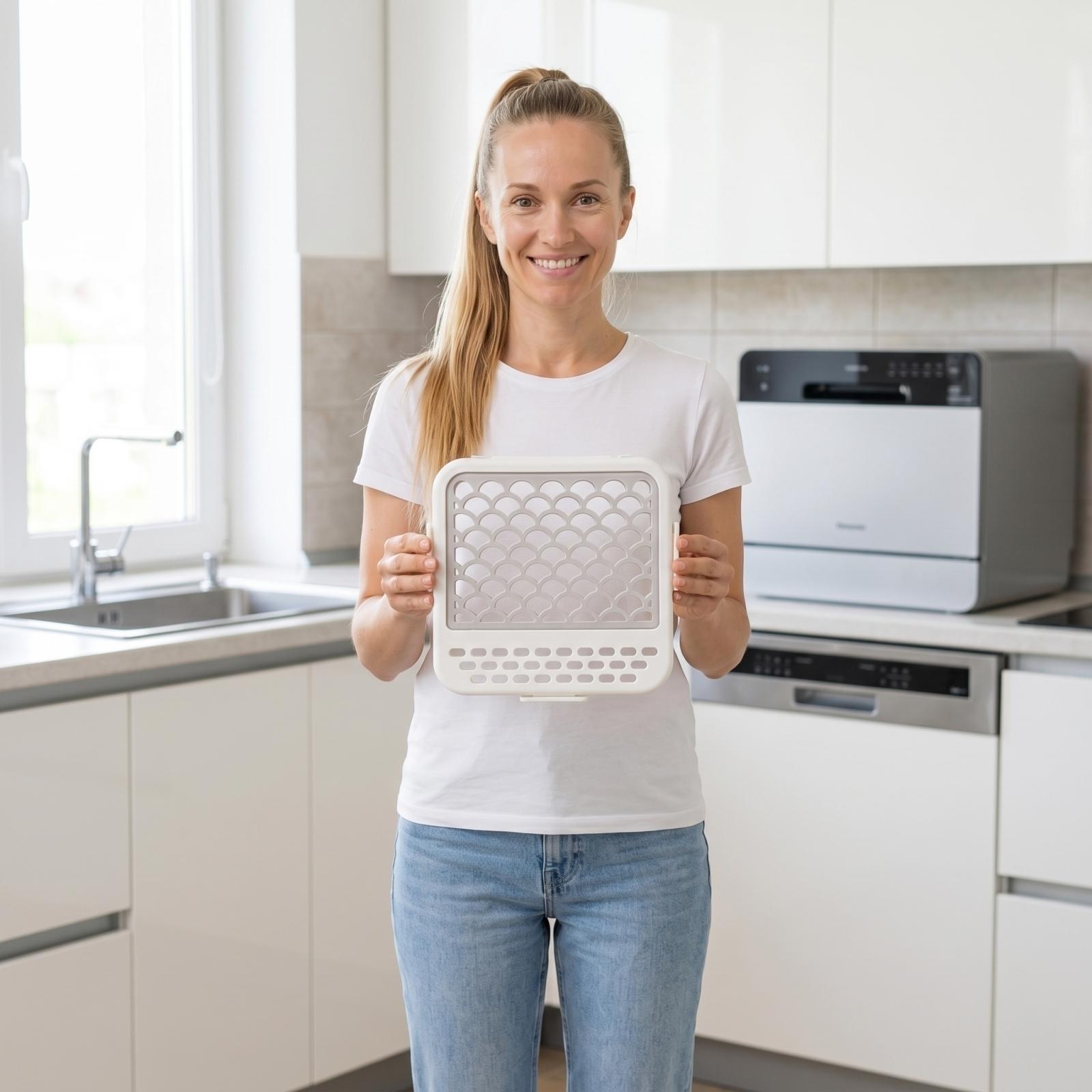 

Dishwasher Mini Basket for Small Items Kitchen Tool Organizer Removable Draining Box with Lattice Design for Utensils Accessories Storage One Size белый