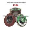 16x100 Calcined Sandpaper Flap Wheel for Grinding & Polishing Metal, Wood, Stone – Includes 75 Plastic Cover.