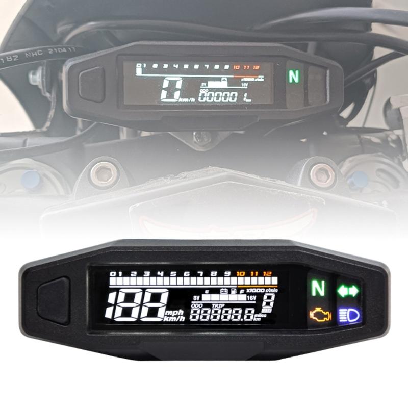 LED Digital Colored Display Tacho Hour Meter Gauge HighDefinition  Engine Inductive Speedometer for Motorcycle