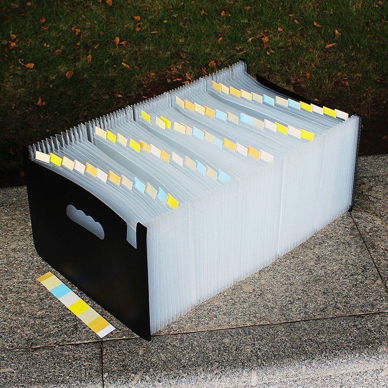 Retractable File Holder Vertical Satchel Folder A4 Paper Test Paper Classification Multi-Layered Material Desktop Storage Storage Clip