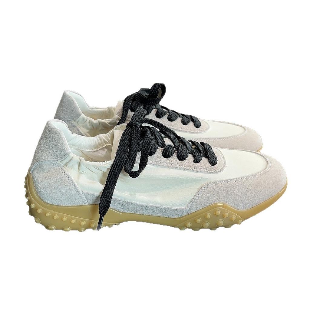 Rindslederversion~ Retro runde Zehenpartie Schnürung dicksohlige deutsche Trainingsschuhe, Sportstil, lässige vielseitige und bequeme Board-Schuhe, wenig