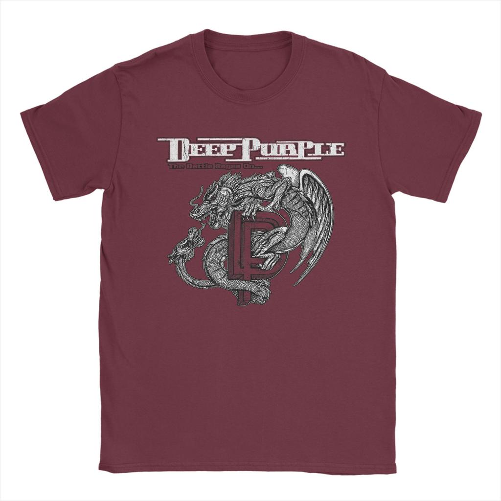 Deep Purple Official Battle Rages On Cotton TShirt For Unisexs Summer O Neck Harajuku Tee Shirt Big Size Printed Clothing