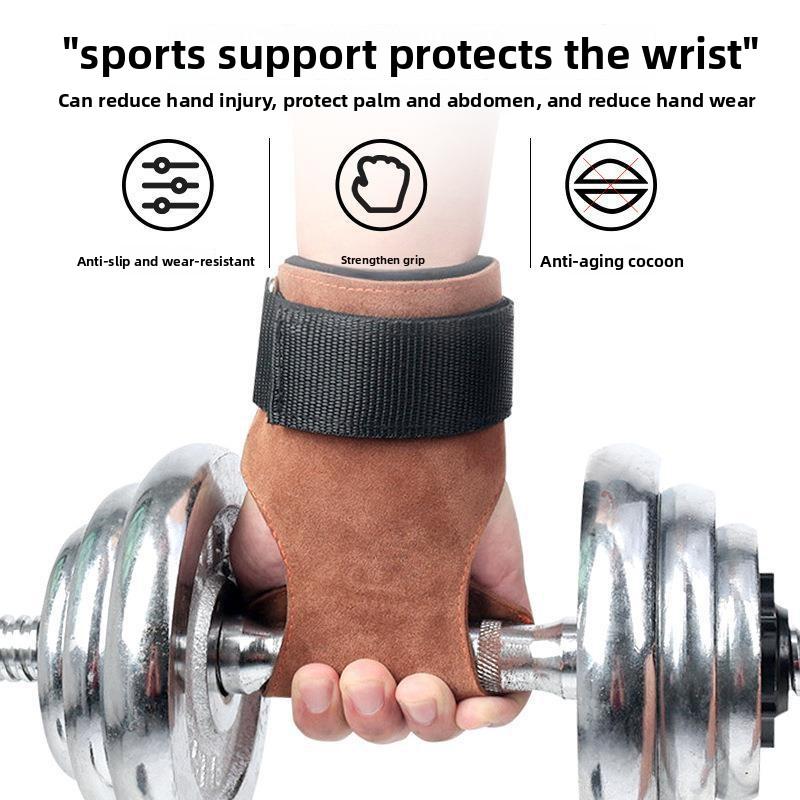 New Palm Care Imitation Cowhide Wrist Care Fitness Weight Lifting Equipment Deadlift Grip Belt Protective Gear Supplies
