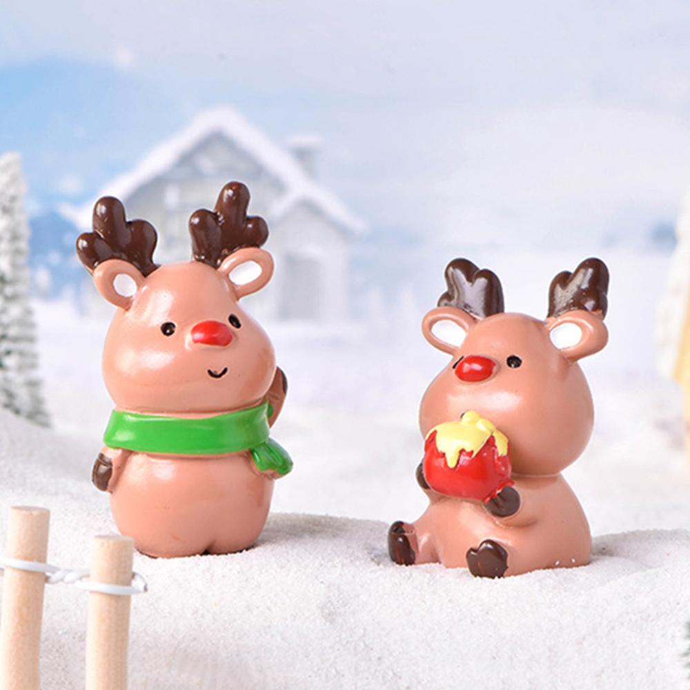 Supplies Desktop Ornament Micro Landscape Mini Deer Figurines Miniature Snow Scene Resin Elk Toys