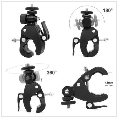 Hochwertige 1/4-Zoll-Kamera-DV-DSLR-Fahrradlenker-Klemmhalterung mit Stativgewinde für Action-Kameras, GoPro und Hero