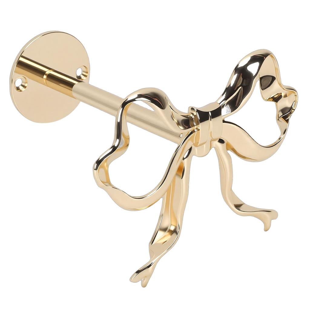 Bow Curtain Tiebacks Metal Wall Mounted Modern Decorative Bow Curtain Holdbacks for Living Room Bedroom Gold 2PCS