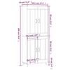 VidaXL Buffet haut Noir 69,5x34x180 cm Bois d'ingénierie 3198250
