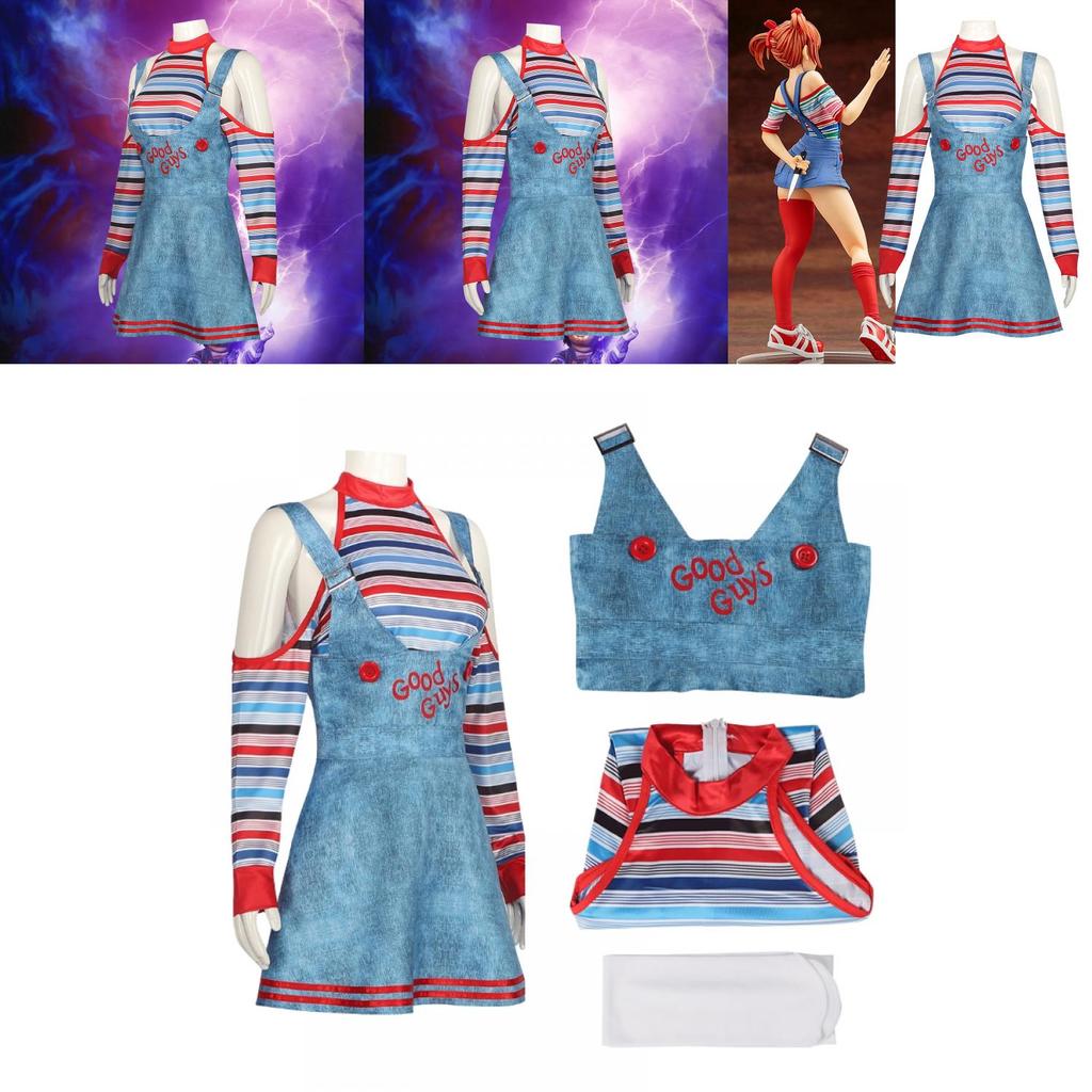 Süßes Dada Zirkusclown Kostüm Halloween Cosplay Horror Puppe Dienstmädchenkleid Revival Set