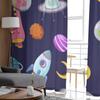 Space Rocket Planet Dinosaur Sheer Curtains For Living Room Bedroom Tulle Curtains Kitchen Window Treatments Panel Drapes