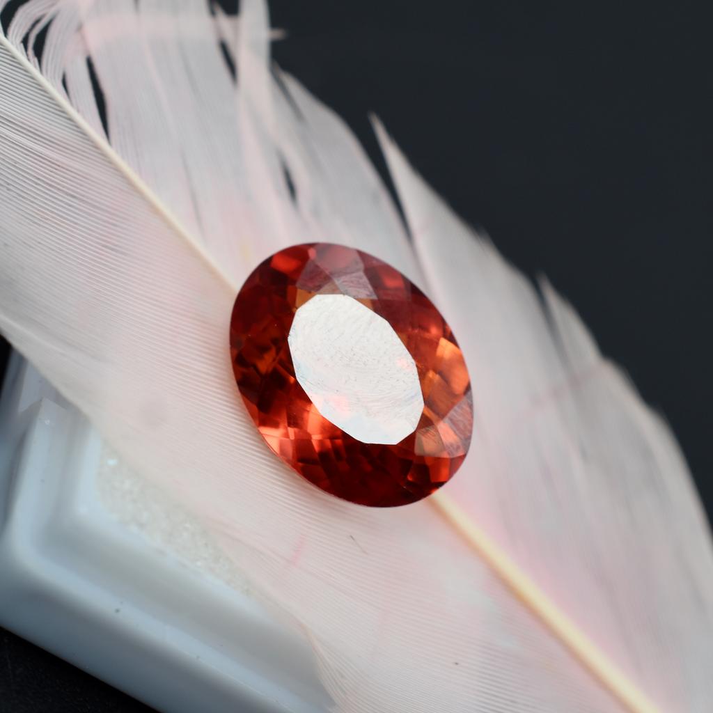 Natural Orange Sapphire 10.85ct Oval Cut Flawless Certified Loose Gemstone