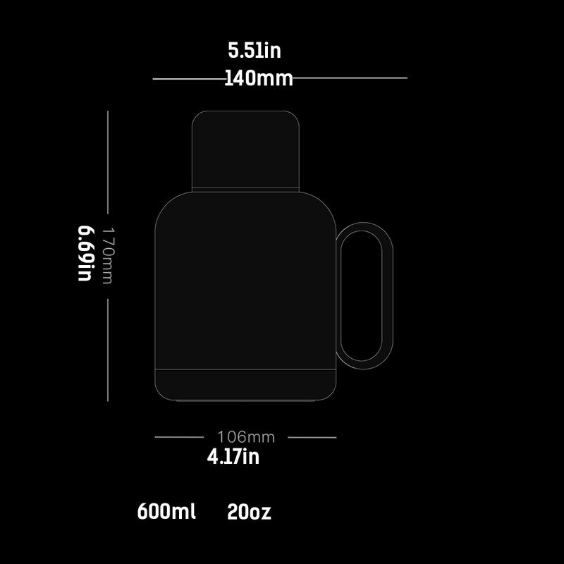 Thermos flask flower teapot insulated tea kettle 316 stainless steel tea and coffee brewer with built-in filter 600mL