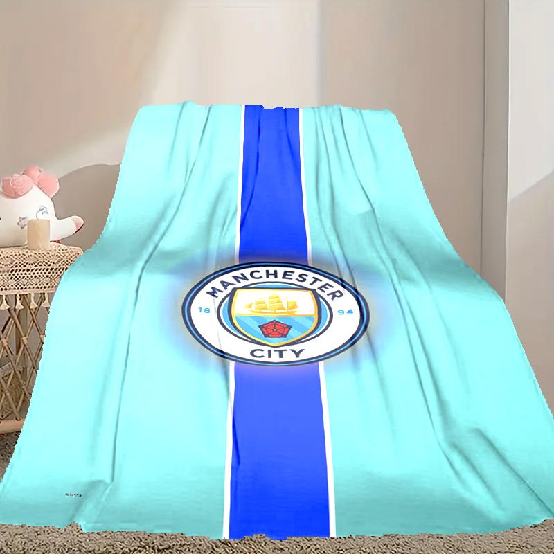 [1pc Manchester United Manchester City Blanket] All-Season Blanket - Cozy Blanket for Sofa Couch Home Decoration, Digital Printed Nap Blanket