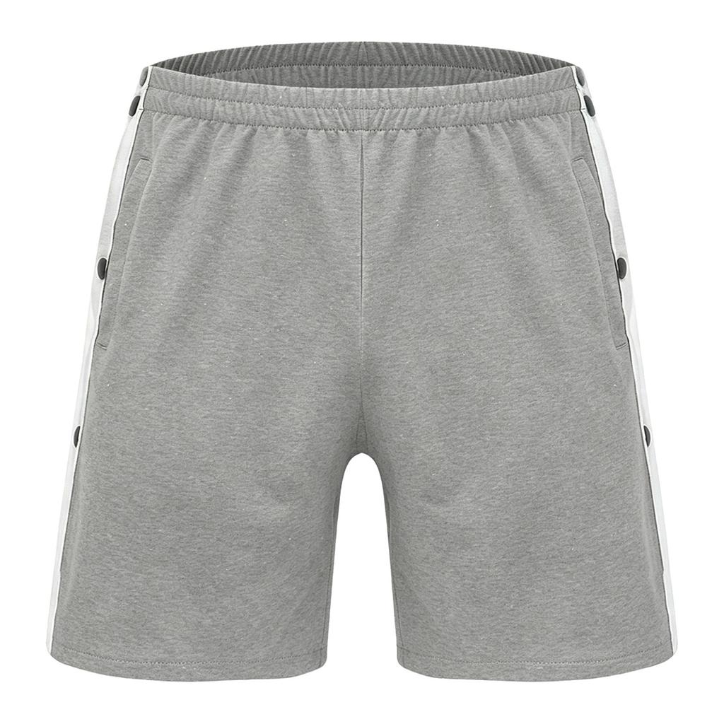 Herren Abreißbare Sportshorts Seiten mit Druckknöpfen Einfach anzuziehen Elastischer Bund Freizeithosen Adaptive Kleidung