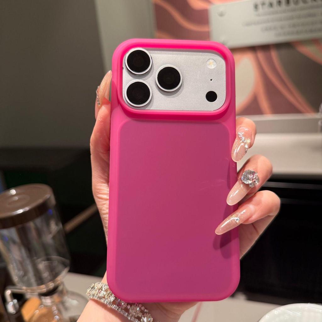 Apple 17 Pro Max Silicone Case: Large Hole, Matte AI Buttons, Fits iPhone 16