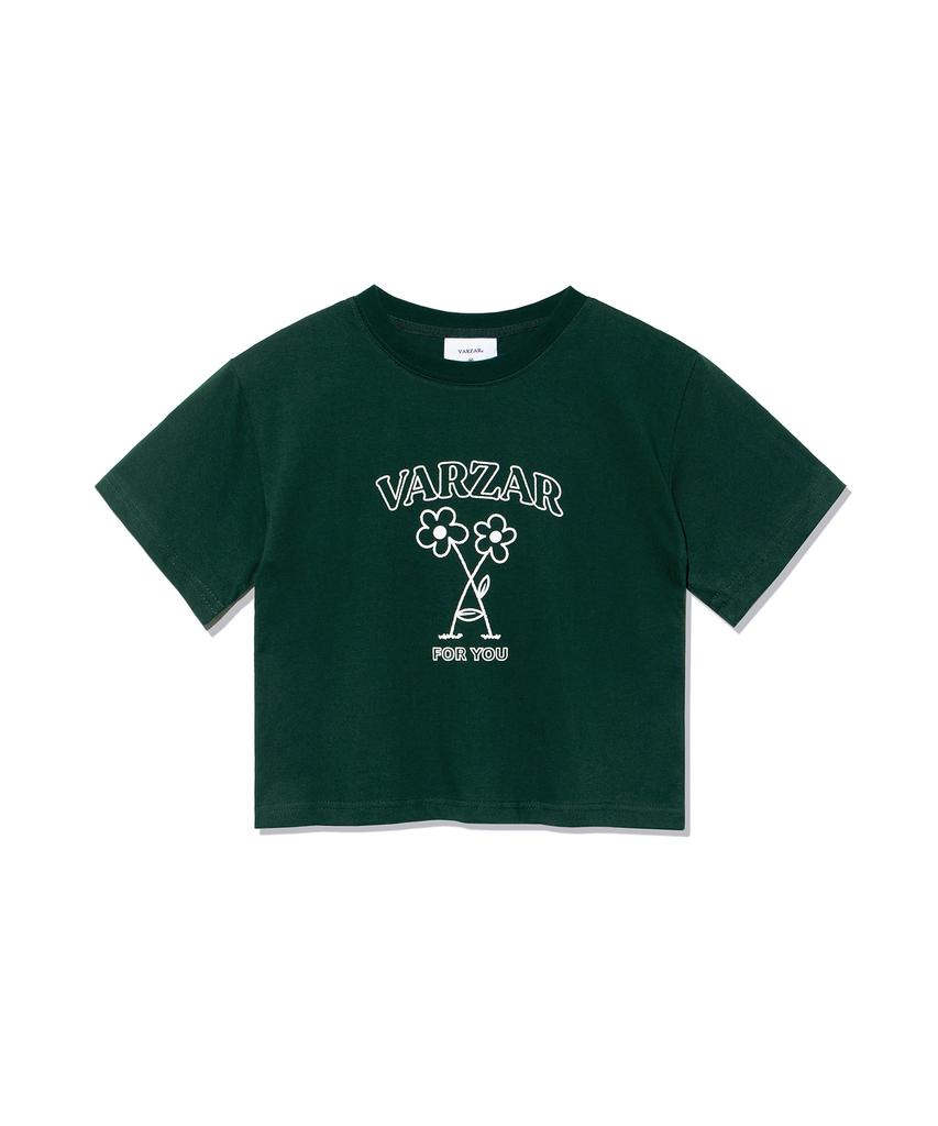 Bajal Flower Crop Short Sleeve T-Shirt Green