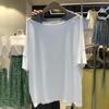 Summer Fashion Fake Two Pieces All-match Tops Women Loose Casual T-shirt Female One Word Shoulder Pullover Tee
