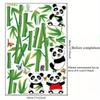 1/2pcs Cute Cartoon Panda Bamboo Wall Stickers Removable Animal Wall Decals for Living Room Staircase and Home Wall Decoration