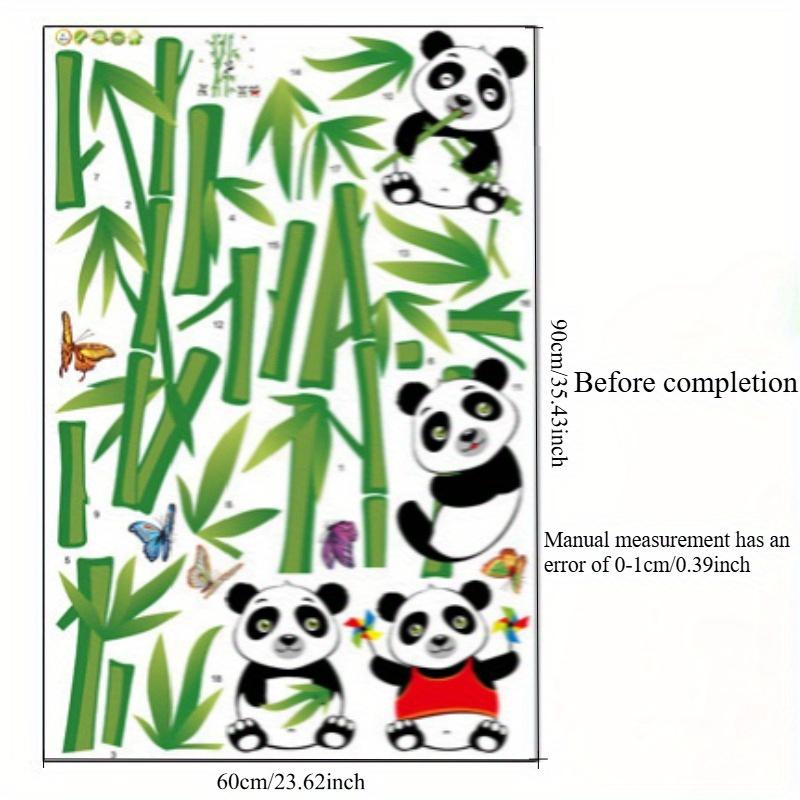 1/2pcs Cute Cartoon Panda Bamboo Wall Stickers Removable Animal Wall Decals for Living Room Staircase and Home Wall Decoration