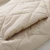 Men's Hooded Cotton Jacket with Mulberry Silk, Diamond Pattern, Winter Casual Outerwear.
