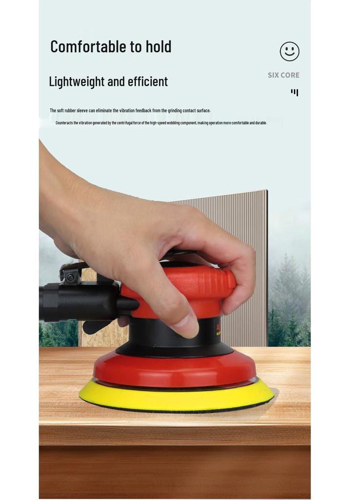 5-inch Gaobao Air-Powered Pneumatic Sander & Polisher for Metal, Car, and Stone.