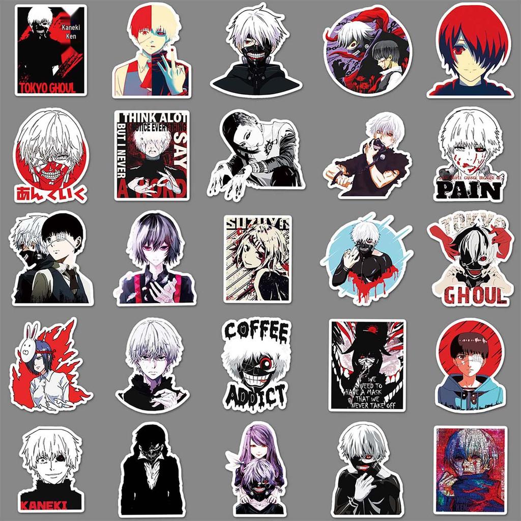 51-Piece Tokyo Ghoul Anime Graffiti Stickers for Laptop, Suitcase, Car, and Scooter.