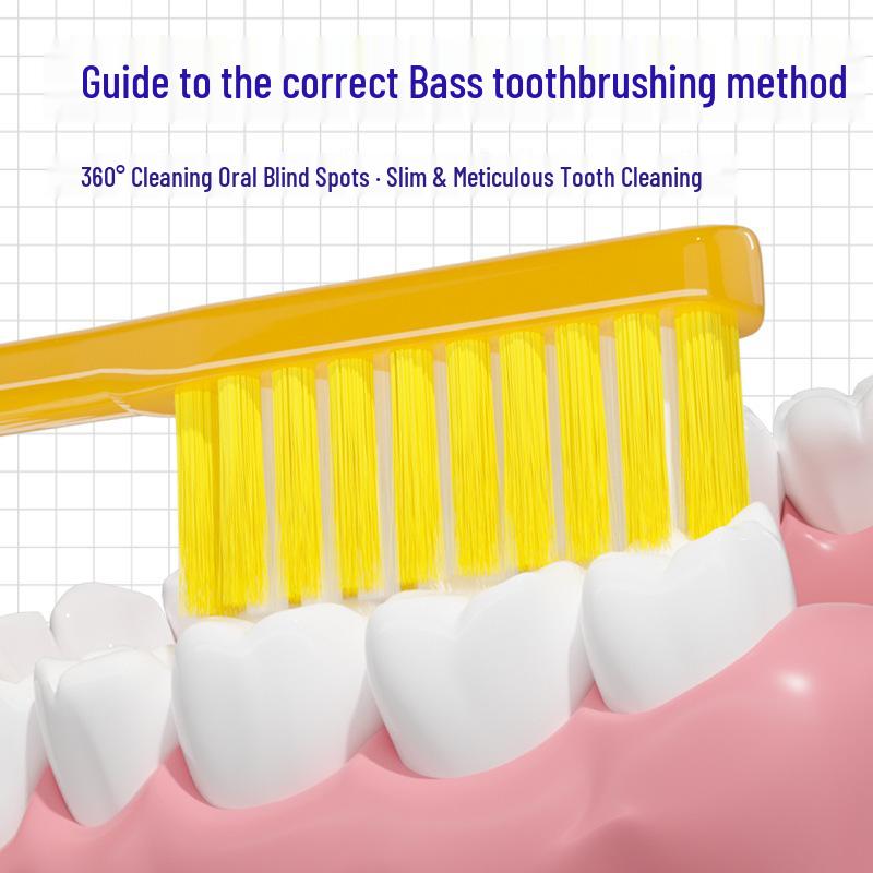 Ultra-Fine Soft Bristle Toothbrush with Stable Base Suction Cup - Thin, Small Head for Home Use