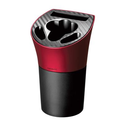 DZ512 Car Ashtray, Dedicated Holder for Gro Charging and Butt Container, Carbon Style, Red