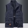 Tooling Vest Men'S Spring And Summer Multi-Pocket Outdoor Vest Stand-Up Collar Vest Fishing Photography Mountaineering Vest Logo