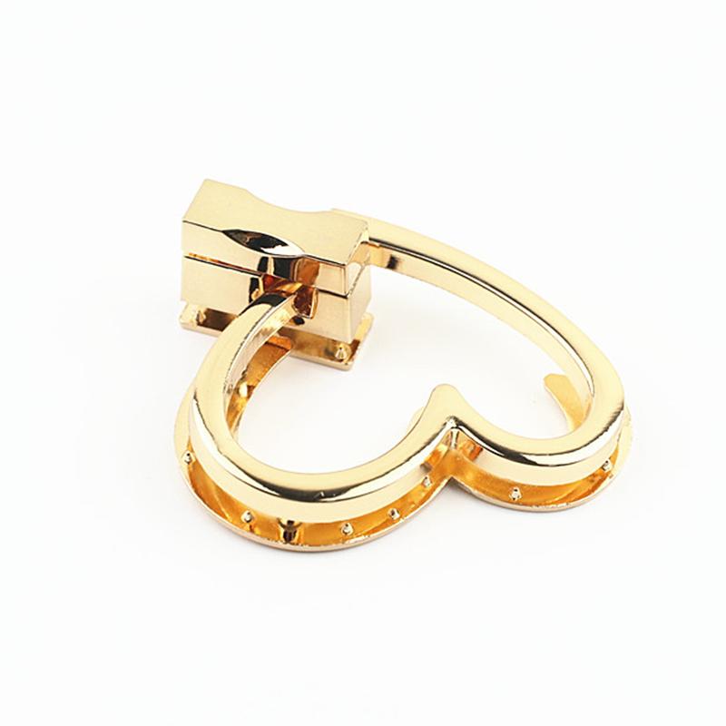 Handbag Purse Closure Toggle Latch Buckles Diy Bag Hardware Bag Accessories Double Heart Clasp Buckles Twist Locks For Handbag