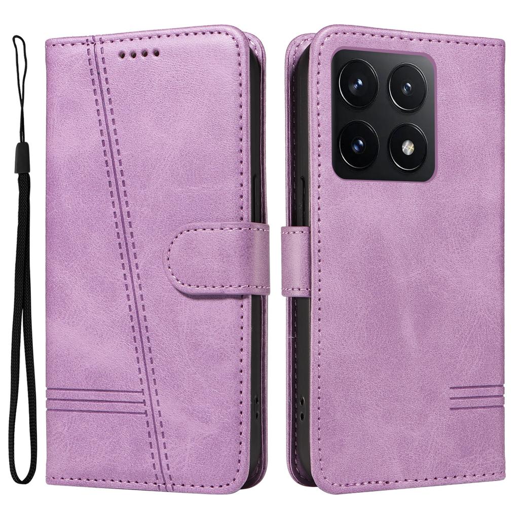 For Xiaomi 14T Case Flip Wallet T-Shape Lines Leather Phone Cover