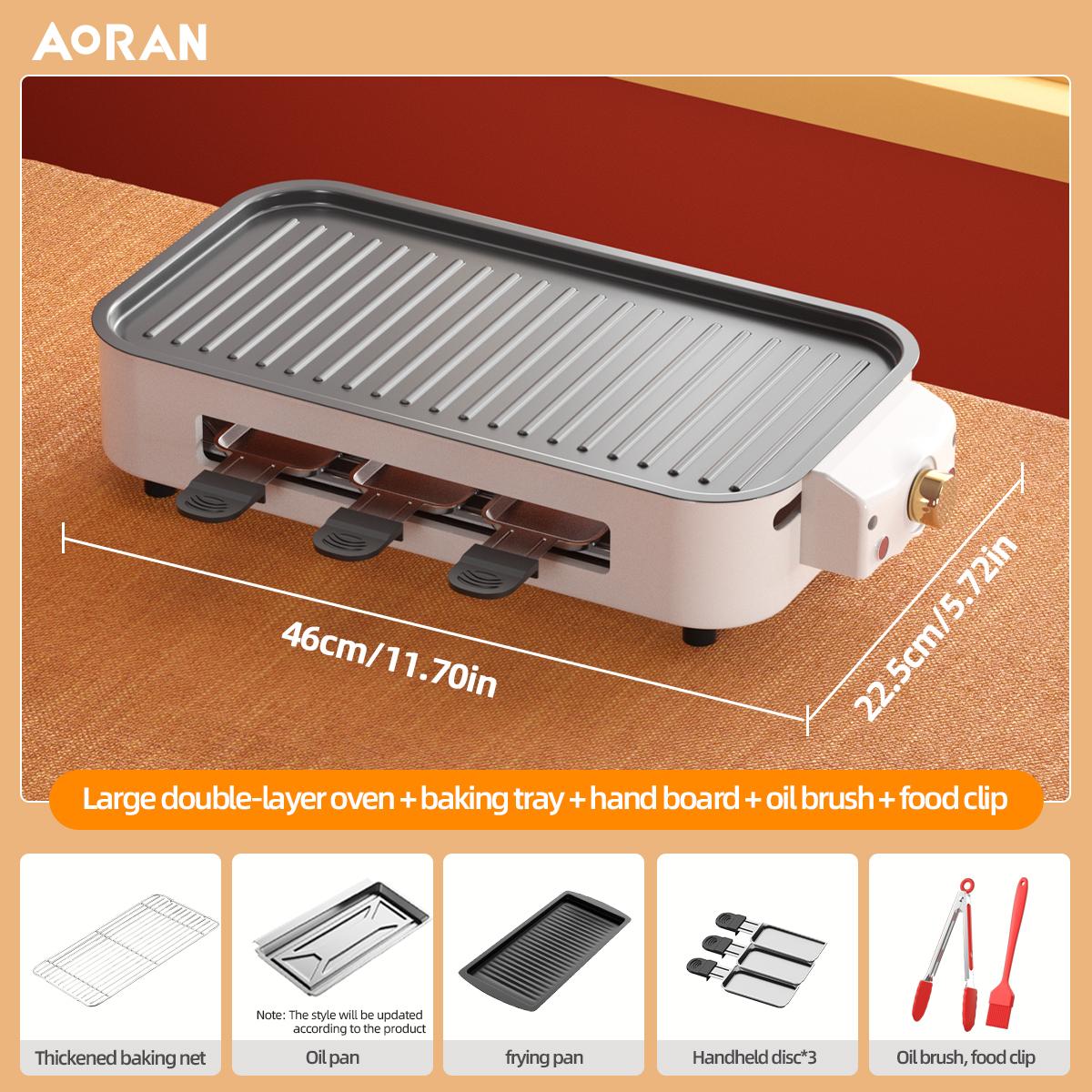 

Электрический бездымный гриль для барбекю в помещении, съемная доска, регулируемая температура, антипригарное покрытие, переносной гриль для барбекю белый