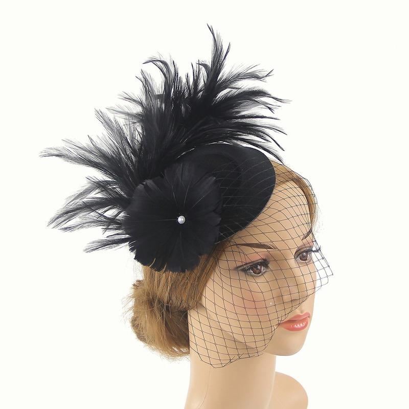 Tüy Saç Tokası Alice Saç Bandı Klips Bayan Düğün Royal Ascot Yarışları