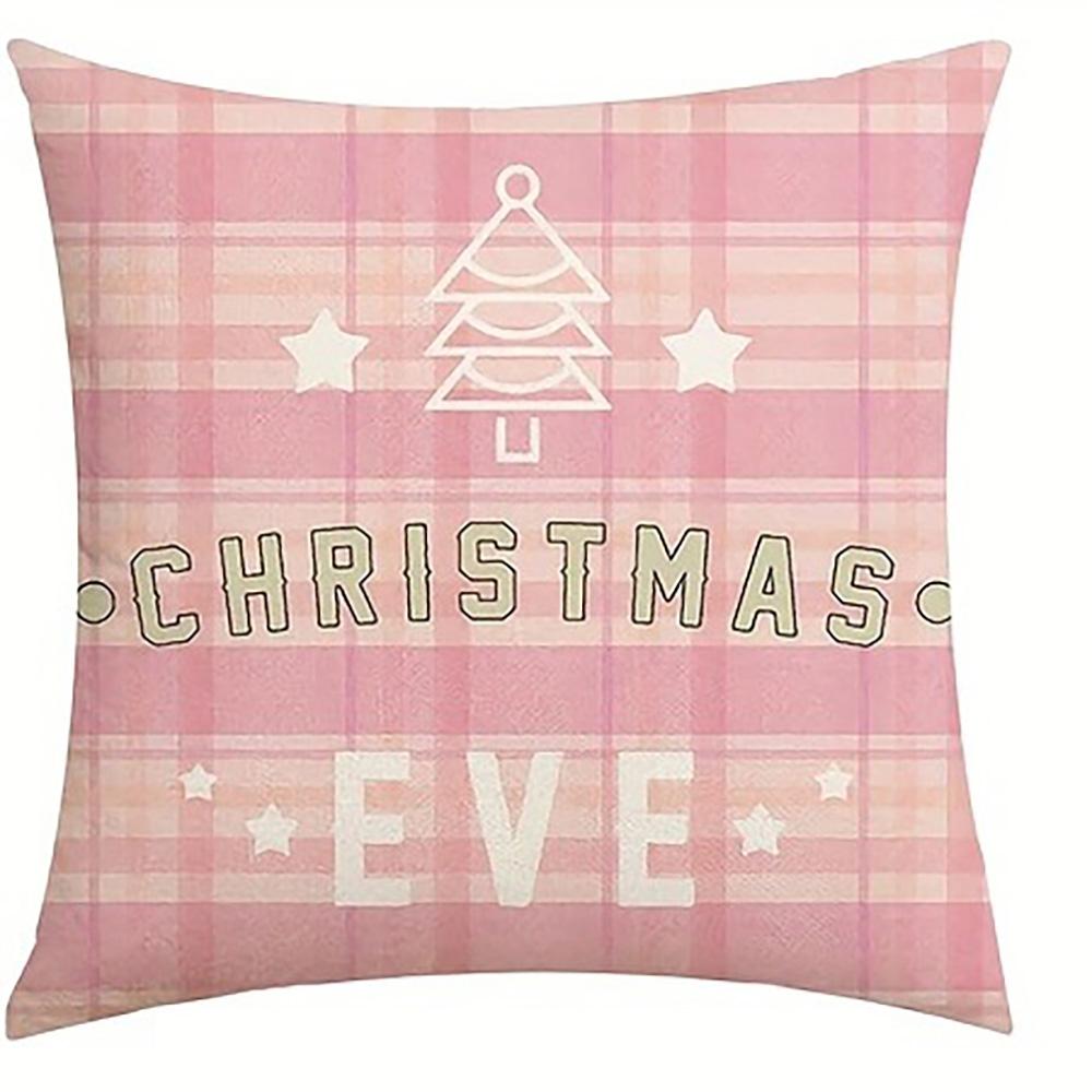 Festive Pink Christmas Pillowcases: Santa, Snowman, Merry Christmas & Christmas Eve Designs home room decoration