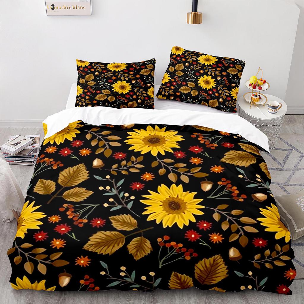 Sunflower Bedding Set Single Twin Full Queen King Size Sun Flower Bed Set Teenager Bedroom Duvetcover Sets 3D Prin New