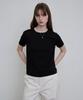 Dieto Embroidered Sleeve Knit Tee [Black]