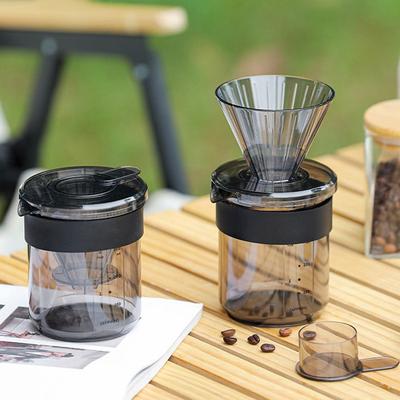 3in1 Portable Outdoor Hand Brew Coffee Pot Set Multi-purpose Transparent Coffee Cold Brew Cup Travel Camping Coffee Storage Cups