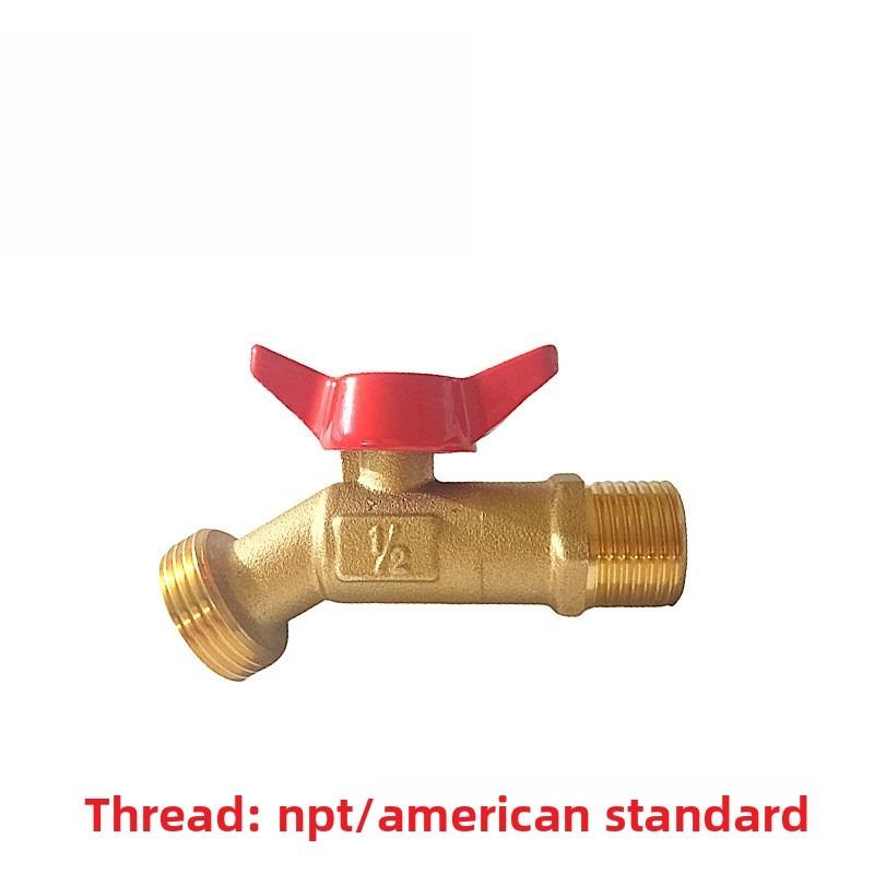 European American Brass Ball Valve Quarter Turn Water Tank Spigot Rain Barrel with Bulkhead Fitting 1/2in 3/4in Male Thread